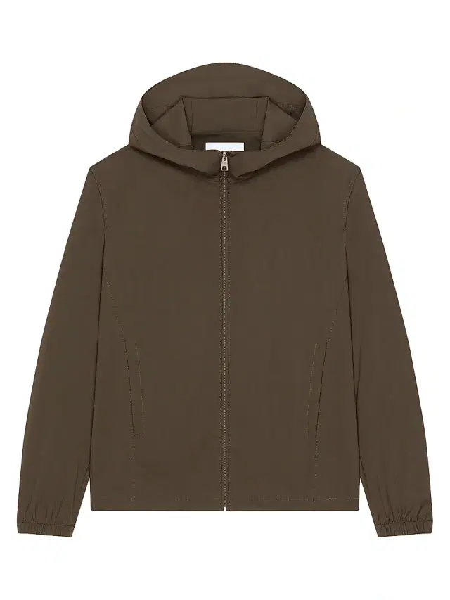 Men's Windbreaker with Embroidery - Ebony Brown