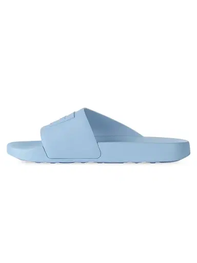 Givenchy Men's Label Slide Mules in Rubber - Light Blue - Size 13 | Thumbnail 4