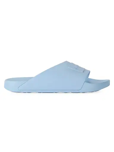 Givenchy Men's Label Slide Mules in Rubber - Light Blue - Size 13 | Thumbnail 1