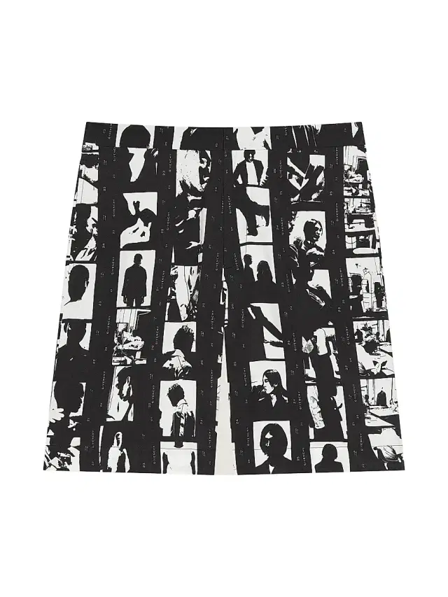 Givenchy Men's Bermuda Shorts with Photographic Negative Print - Black White
