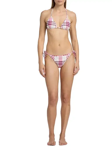 Burberry Women's Saide Check Bikini Bottom - Aubergine Purple | Thumbnail 2