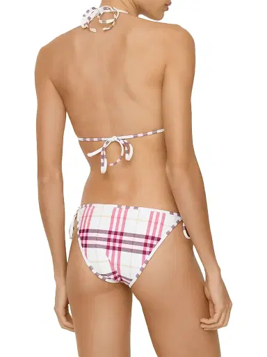 Burberry Women's Saide Check Bikini Bottom - Aubergine Purple | Thumbnail 4