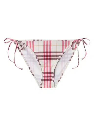 Burberry Women's Saide Check Bikini Bottom - Aubergine Purple | Thumbnail 1