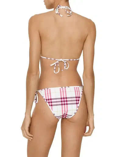 Burberry Women's Sadie Check Triangle Bikini Top - Aubergine Purple | Thumbnail 3 Burberry Women's Sadie Check Triangle Bikini Top - Aubergine Purple | Thumbnail 3
