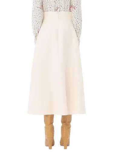 Valentino Garavani Women's Crepe Couture Midi Skirt - Vanilla | Thumbnail 5