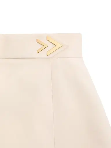 Valentino Garavani Women's Crepe Couture Midi Skirt - Vanilla | Thumbnail 6