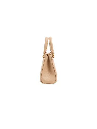 Valentino Garavani Women's Mini VLogo Signature Top Handle Bag in Grainy Calfskin - Beige | Thumbnail 4