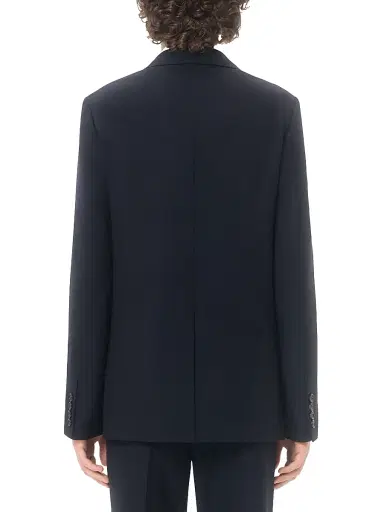 Valentino Garavani Men's Single-Breasted Jacket in Natté Wool - Dark Blue - Size 40 | Thumbnail 4 Valentino Garavani Men's Single-Breasted Jacket in Natté Wool - Dark Blue - Size 40 | Thumbnail 4