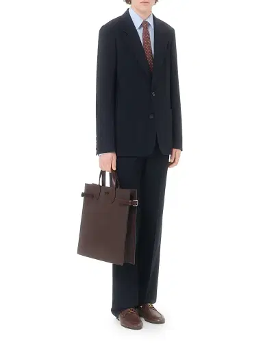 Valentino Garavani Men's Single-Breasted Jacket in Natté Wool - Dark Blue - Size 40 | Thumbnail 7 Valentino Garavani Men's Single-Breasted Jacket in Natté Wool - Dark Blue - Size 40 | Thumbnail 7