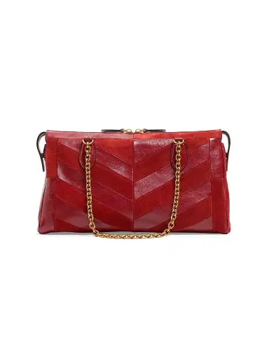Valentino Garavani Women's Panthea Medium Shoulder Bag in Suede and Nappa - Red | Thumbnail 2 Valentino Garavani Women's Panthea Medium Shoulder Bag in Suede and Nappa - Red | Thumbnail 2