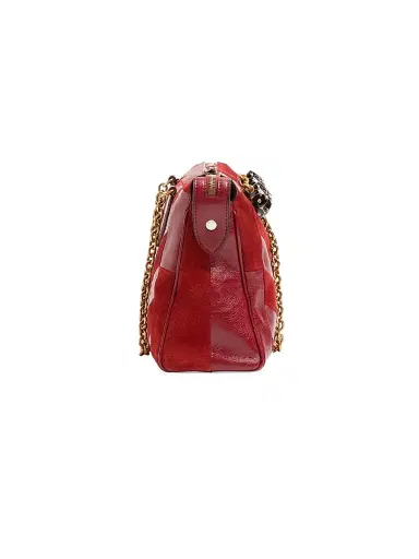 Valentino Garavani Women's Panthea Medium Shoulder Bag in Suede and Nappa - Red | Thumbnail 4 Valentino Garavani Women's Panthea Medium Shoulder Bag in Suede and Nappa - Red | Thumbnail 4
