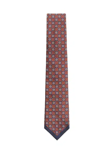 Valentino Garavani Men's Silk Jacquard Tie with Geometric Pattern | Thumbnail 1 Valentino Garavani Men's Silk Jacquard Tie with Geometric Pattern | Thumbnail 1