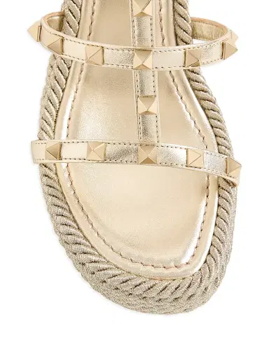 Valentino Garavani Women's Rockstud Laminated 95MM Nappa Wedge Sandals | Thumbnail 5 Valentino Garavani Women's Rockstud Laminated 95MM Nappa Wedge Sandals | Thumbnail 5