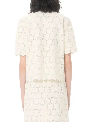 Valentino Garavani Women's Jacket in Fleurs Cotton - Latte Black - Size 6 | Thumbnail 5 Valentino Garavani Women's Jacket in Fleurs Cotton - Latte Black - Size 6 | Thumbnail 5