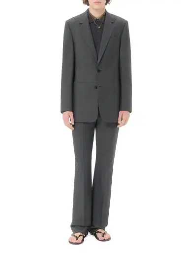 Valentino Garavani Men's Single-Breasted Wool Jacket - Dark Grey - Size 38 | Thumbnail 2