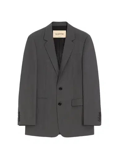 Valentino Garavani Men's Single-Breasted Wool Jacket - Dark Grey - Size 38 | Thumbnail 1 Valentino Garavani Men's Single-Breasted Wool Jacket - Dark Grey - Size 38 | Thumbnail 1