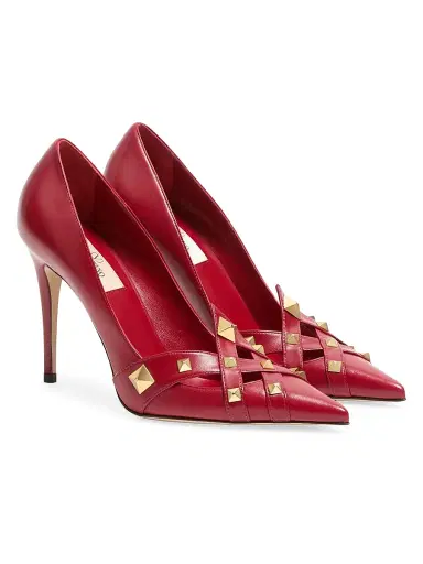 Valentino Garavani Women's Studdy Kidskin 100MM Pumps | Thumbnail 2 Valentino Garavani Women's Studdy Kidskin 100MM Pumps | Thumbnail 2