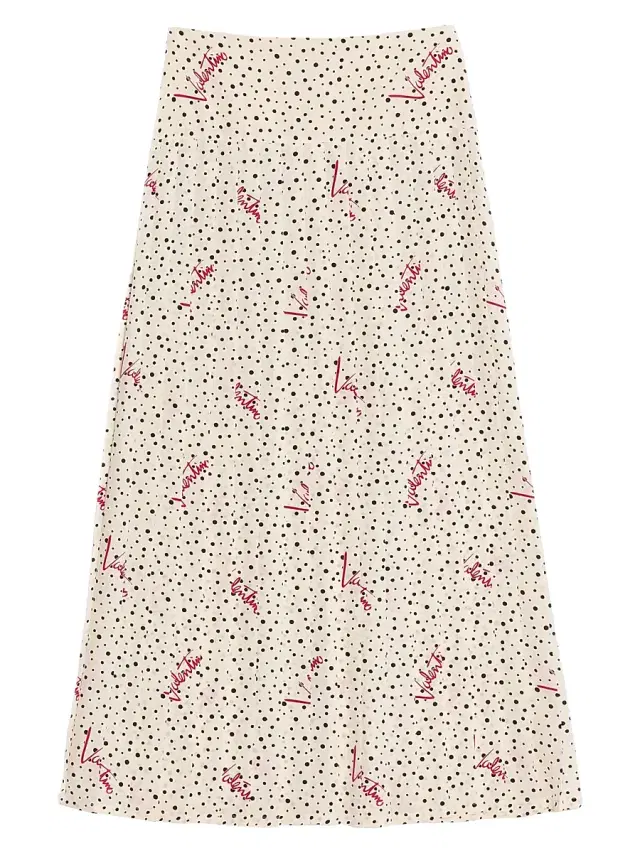 Valentino Garavani Women's Plusdepois Bubble Print Crepe De Chine Skirt - Vanilla Multi