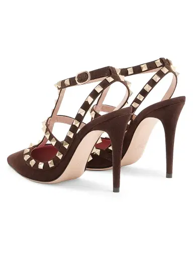 Valentino Garavani Women's Rock Stud 100MM Suede Pumps | Thumbnail 3 Valentino Garavani Women's Rock Stud 100MM Suede Pumps | Thumbnail 3