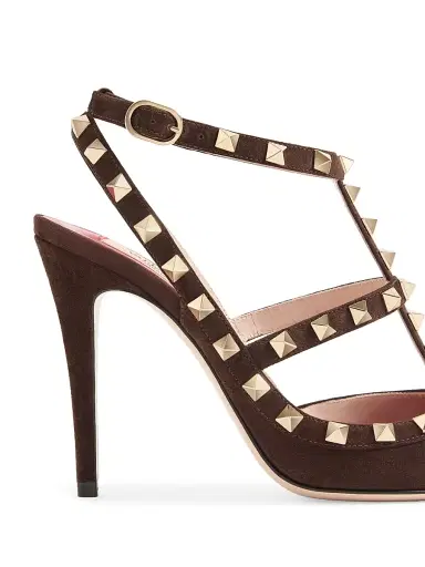 Valentino Garavani Women's Rock Stud 100MM Suede Pumps | Thumbnail 6 Valentino Garavani Women's Rock Stud 100MM Suede Pumps | Thumbnail 6