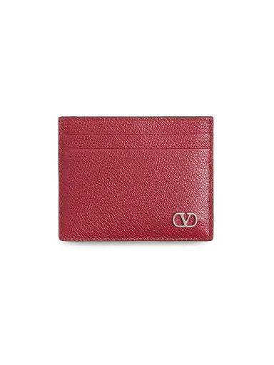 Valentino Garavani Men's VLogo Signature Card Holder in Grainy Calfskin | Thumbnail 1 Valentino Garavani Men's VLogo Signature Card Holder in Grainy Calfskin | Thumbnail 1
