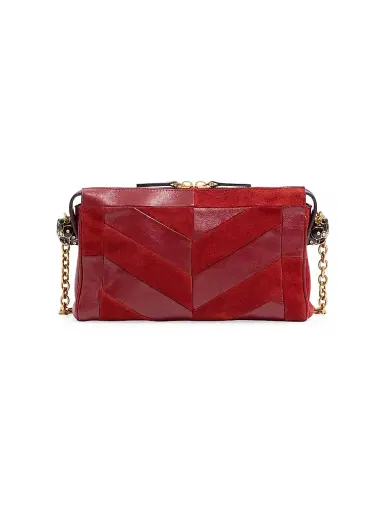 Valentino Garavani Women's Panthea Small Shoulder Bag in Suede and Nappa - Red | Thumbnail 2