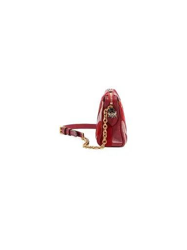 Valentino Garavani Women's Panthea Small Shoulder Bag in Suede and Nappa - Red | Thumbnail 4