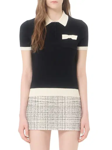 Valentino Garavani Women's Cotton Sweater - Black Latte - Size XL | Thumbnail 3 Valentino Garavani Women's Cotton Sweater - Black Latte - Size XL | Thumbnail 3