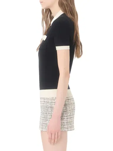Valentino Garavani Women's Cotton Sweater - Black Latte - Size XL | Thumbnail 4 Valentino Garavani Women's Cotton Sweater - Black Latte - Size XL | Thumbnail 4