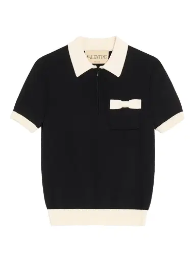 Valentino Garavani Women's Cotton Sweater - Black Latte - Size XL | Thumbnail 1 Valentino Garavani Women's Cotton Sweater - Black Latte - Size XL | Thumbnail 1