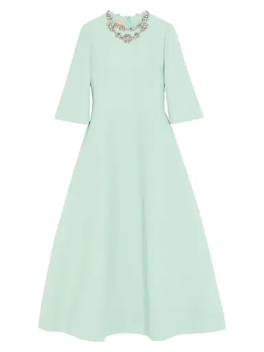 Valentino Garavani Women's Crepe Couture Embroidered Mini Dress - Celadon - Size 4 | Thumbnail 1 Valentino Garavani Women's Crepe Couture Embroidered Mini Dress - Celadon - Size 4 | Thumbnail 1