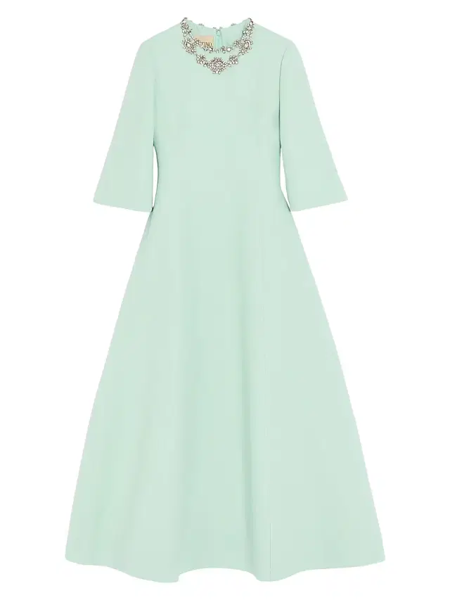 Valentino Garavani Women's Crepe Couture Embroidered Mini Dress - Celadon