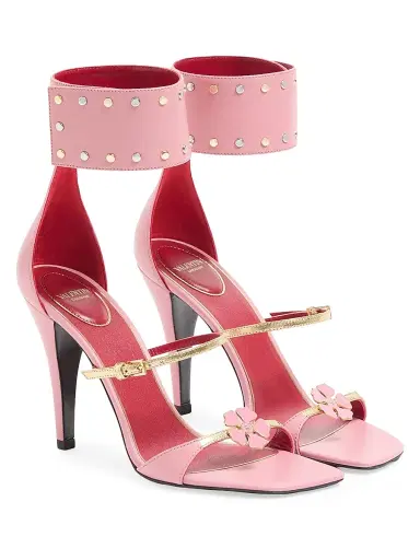 Valentino Garavani Women's Kidskin Cuffie 100MM Sandals | Thumbnail 2