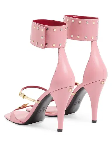 Valentino Garavani Women's Kidskin Cuffie 100MM Sandals | Thumbnail 4