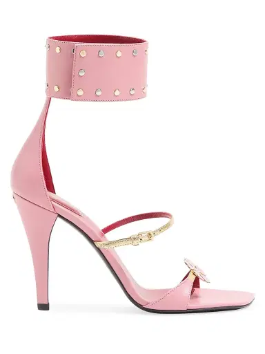 Valentino Garavani Women's Kidskin Cuffie 100MM Sandals | Thumbnail 1