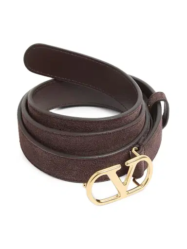 Valentino Garavani Men's VLogo Signature Suede Belt - Testa Di Moro - Size 46 | Thumbnail 2 Valentino Garavani Men's VLogo Signature Suede Belt - Testa Di Moro - Size 46 | Thumbnail 2