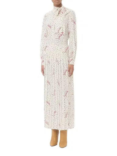 Valentino Garavani Women's Plus De Pois Crepe De Chine Bubble Shirt - Vanilla Multicolor | Thumbnail 2