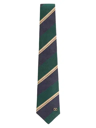 Valentino Garavani Men's Jacquard Regimental Silk Tie | Thumbnail 1 Valentino Garavani Men's Jacquard Regimental Silk Tie | Thumbnail 1