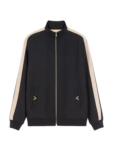 Valentino Garavani Men's Nylon Sweatshirt with VGold - Black Butter | Thumbnail 1