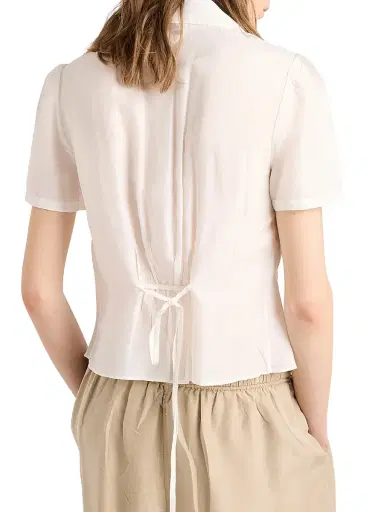 Prada Women's Garment-Dyed Washed Silk Shirt - White - Size 4 | Thumbnail 4 Prada Women's Garment-Dyed Washed Silk Shirt - White - Size 4 | Thumbnail 4