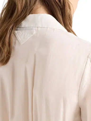Prada Women's Garment-Dyed Washed Silk Shirt - White - Size 4 | Thumbnail 5 Prada Women's Garment-Dyed Washed Silk Shirt - White - Size 4 | Thumbnail 5