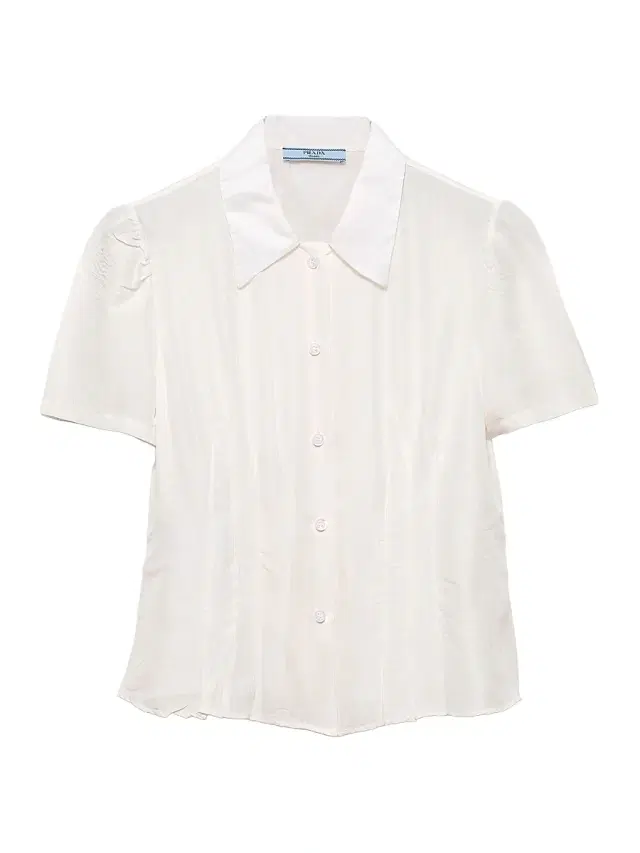 Prada Women's Garment-Dyed Washed Silk Shirt - White