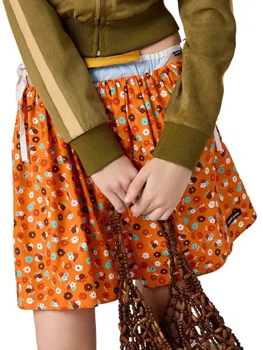 Miu Miu Women's Poplin Skirt - Orange - Size 4 | Thumbnail 3