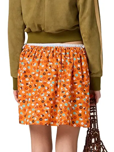 Miu Miu Women's Poplin Skirt - Orange - Size 4 | Thumbnail 4