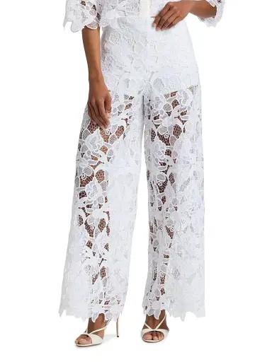 Chiara Boni La Petite Robe Women's Emilka Lace Wide-Leg Pants | Thumbnail 3 Chiara Boni La Petite Robe Women's Emilka Lace Wide-Leg Pants | Thumbnail 3