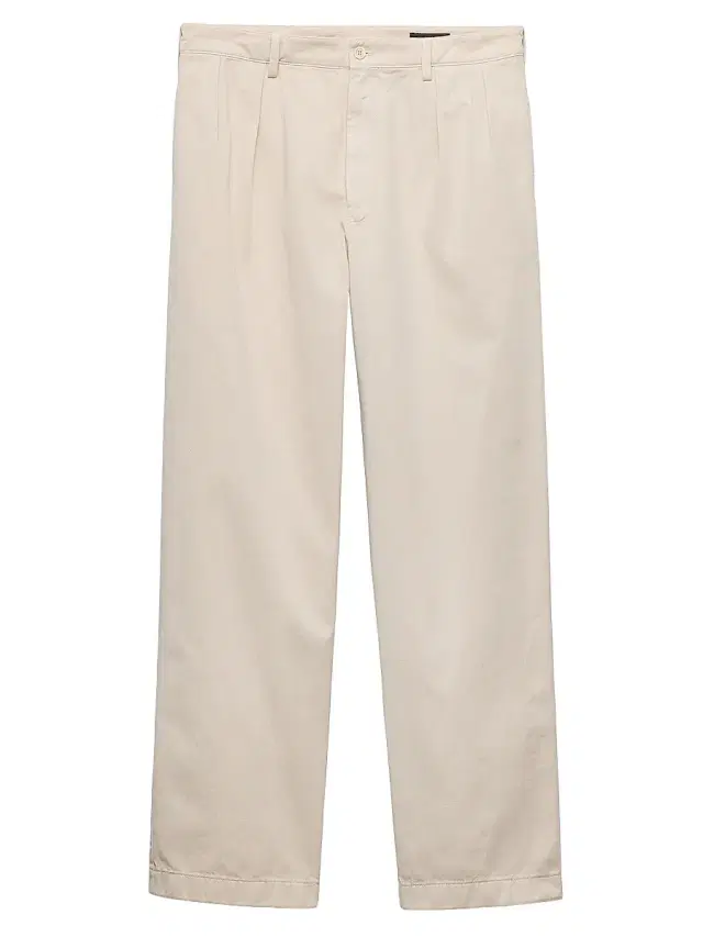 Prada Men's Wide-Leg Cotton Pants - Beige Khaki