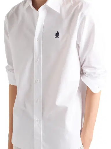 Prada Men's Cotton Shirt - White | Thumbnail 3