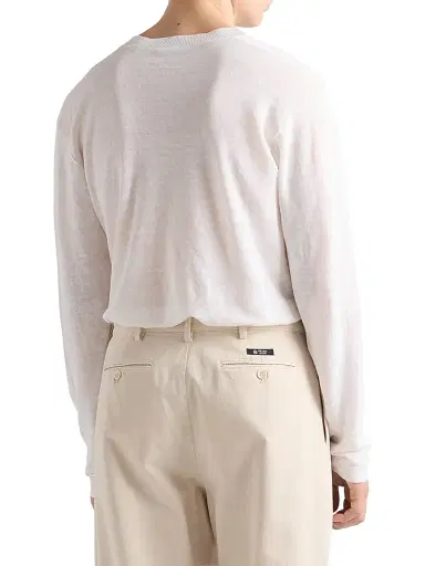 Prada Men's Long-Sleeved Linen and Silk Sweater - White - Size 44 | Thumbnail 3 Prada Men's Long-Sleeved Linen and Silk Sweater - White - Size 44 | Thumbnail 3