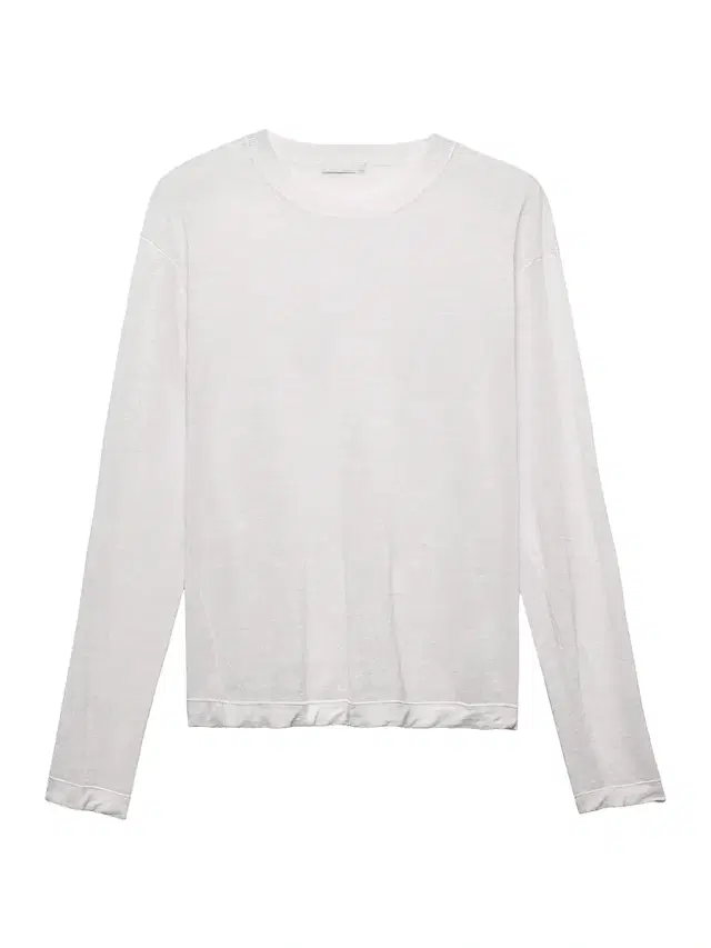 Men's Long-Sleeved Linen and Silk Sweater - White