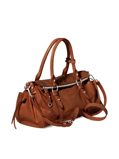Miu Miu Women's Shiny Leather Top Handle Bag - Brown | Thumbnail 2